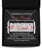 Bridesmaid Wedding Proposal Gift - The Winner Of Being My Bridesmaid - Love Dancing Heart Pendant Necklace