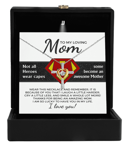 To My Amazing Super Mom Not All Heroes Wear Capes Cross Pendant Necklace - Mallard Moon Gift Shop