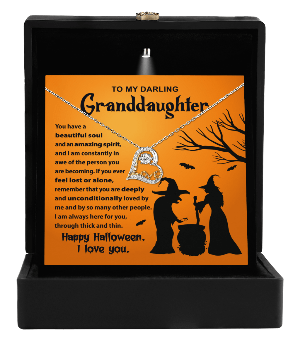Granddaughter Halloween Inspired - Beautiful Soul Love Dancing Heart Necklace - Mallard Moon Gift Shop