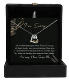 Apology Gift for Girlfriend, Wife, Soulmate - Sorry, See You Crying - Love Dancing Heart Pendant Necklace