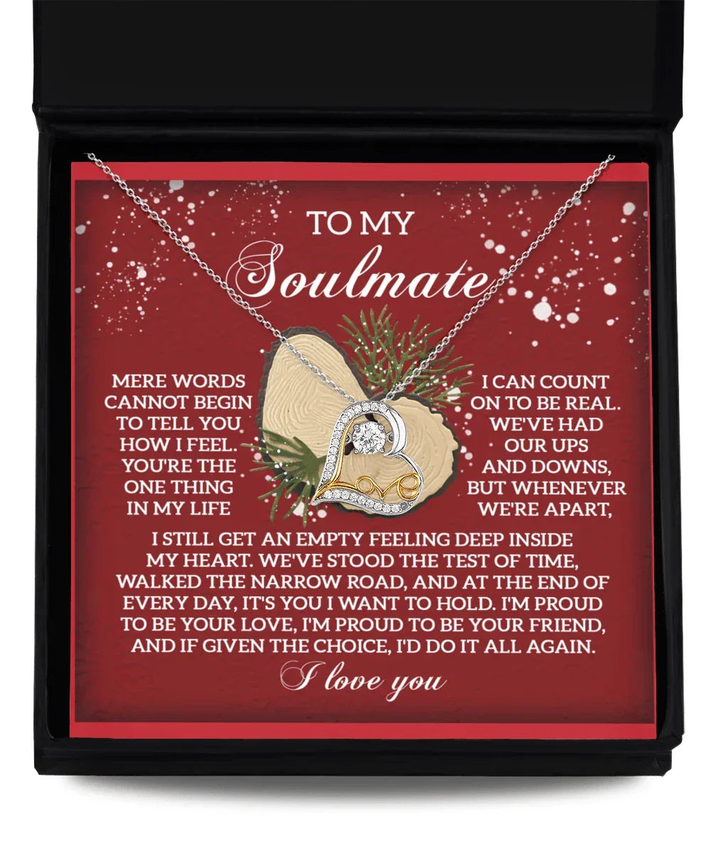 To My Soulmate We've Stood the Test of Time Christmas Anniversary Heart Pendant Necklace for Wife Girlfriend Jewelry