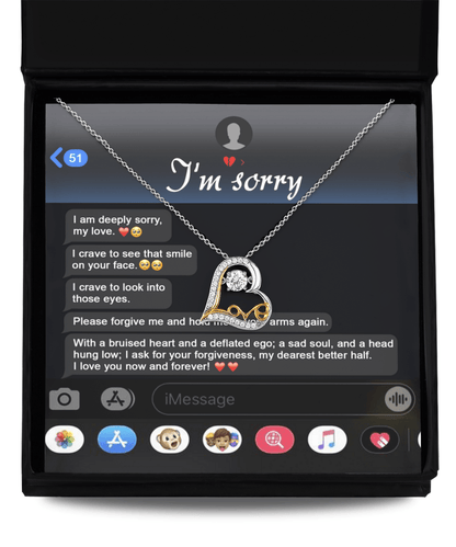 Apology Gift for Girlfriend, Wife, Soulmate - Sorry, Rebuild Our Connection - Love Heart Pendant Necklace - Mallard Moon Gift Shop