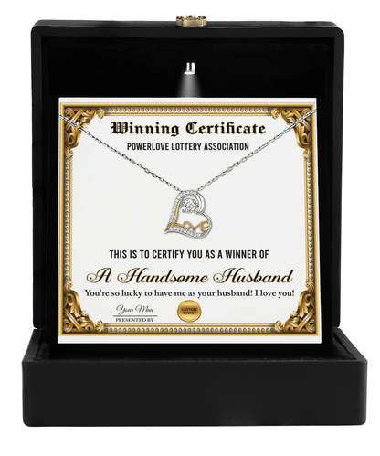 Wife Wedding Day, Anniversary, Birthday Gift - Winning Certificate - Love Dancing Heart Pendant Necklace - Mallard Moon Gift Shop