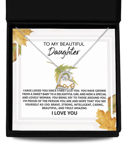 Daughter Birthday, Graduation, Christmas Gift - See Yourself - Love Dancing Heart Pendant Necklace - Mallard Moon Gift Shop