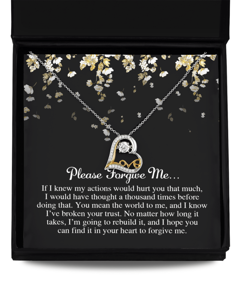 Apology Gift for Girlfriend, Wife, Soulmate - Sorry, Broken Your Trust - Love Dancing Heart Pendant Necklace - Mallard Moon Gift Shop
