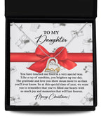 Daughter Christmas Present - Special Way - Love Dancing Heart Pendant Necklace