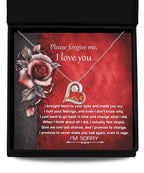 Apology Gift for Girlfriend, Wife, Soulmate - Sorry, One Last Chance - Love Dancing Heart Pendant Necklace