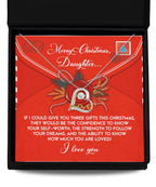 Daughter Christmas Present - This Christmas - Love Dancing Heart Pendant Necklace