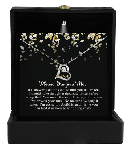 Apology Gift for Girlfriend, Wife, Soulmate - Sorry, Broken Your Trust - Love Dancing Heart Pendant Necklace - Mallard Moon Gift Shop