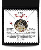 Gift for Daughter - Mother and Daughter Forever As One - Love Dancing Heart Pendant Necklace