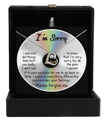 Apology Gift for Girlfriend, Wife, Soulmate - Sorry, Back In Time - Love Dancing Heart Pendant Necklace - Mallard Moon Gift Shop