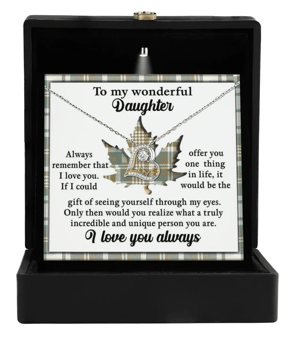 Daughter Birthday, Graduation, Christmas Inspirational Gift - Through My Eyes - Love Dancing Heart Pendant Necklace