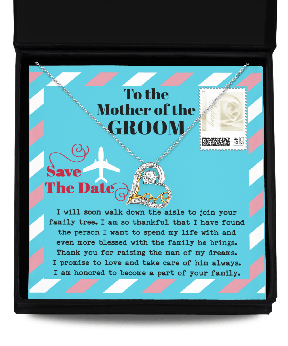 Mother of the Groom Gift Join your Family Tree Love Heart Pendant Necklace - Mallard Moon Gift Shop