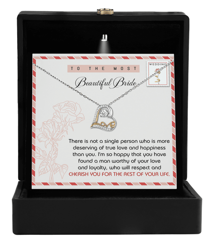 Gift for Bride Wedding Gift Dancing Love Heart Necklace - Mallard Moon Gift Shop