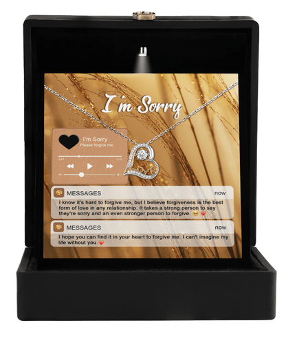 Apology Gift for Girlfriend, Wife, Soulmate - Sorry, Person To Forgive - Love Heart Pendant Necklace - Mallard Moon Gift Shop