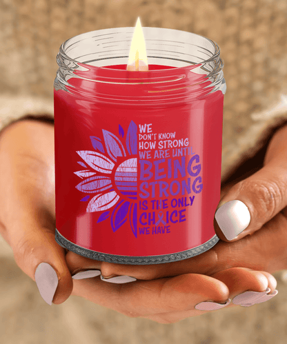 Cancer Support Hodgkins Lymphoma Being Strong Scented Soy Candle - Mallard Moon Gift Shop