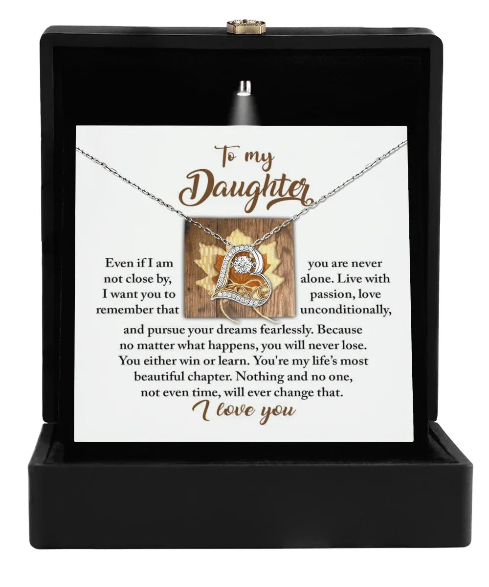 Daughter Birthday, Graduation, Christmas Inspirational Gift - Live With Passion - Love Dancing Heart Pendant Necklace
