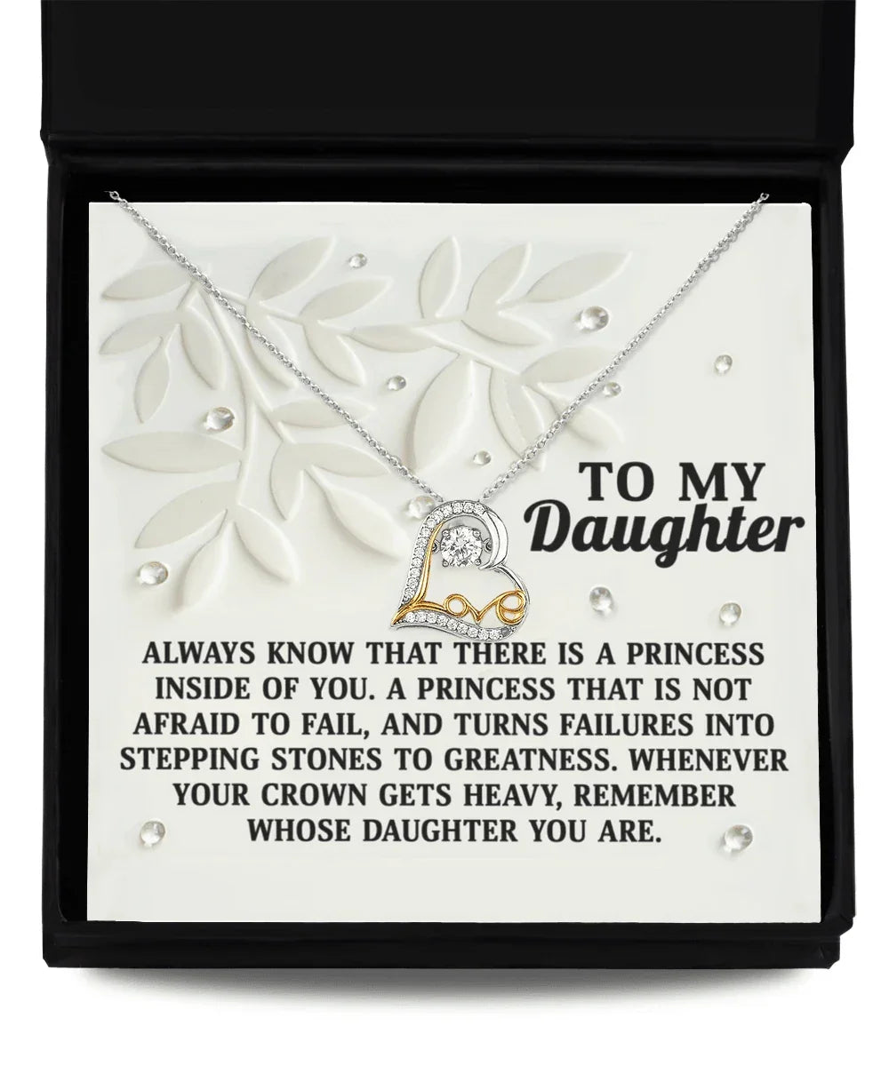 Daughter Birthday, Graduation, Christmas Inspirational Gift - Inside Of You - Love Dancing Heart Pendant Necklace