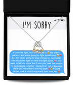 Apology Gift for Girlfriend, Wife, Soulmate - Sorry, Stupid Argument - Love Dancing Heart Pendant Necklace