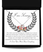 Apology Gift for Girlfriend, Wife, Soulmate - Sorry, From Now On - Love Dancing Heart Pendant Necklace