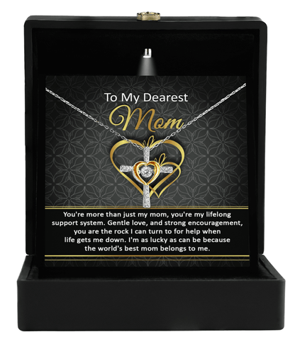 To My Dearest Mom You Are My Rock Cross Pendant Necklace - Mallard Moon Gift Shop