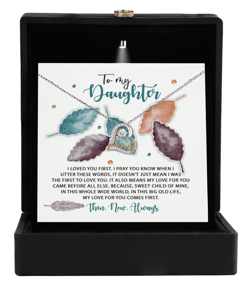 Daughter Birthday, Graduation, Christmas Inspirational Gift - Pray You Know - Love Dancing Heart Pendant Necklace