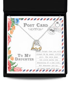 Daughter Wedding Day Gift - My Heart Goes With You - Love Dancing Heart Pendant Necklace