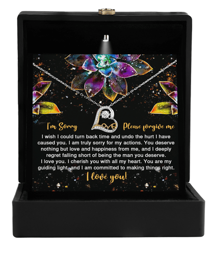 Apology Gift for Girlfriend, Wife, Soulmate - Sorry, All My Heart - Love Dancing Heart Pendant Necklace - Mallard Moon Gift Shop