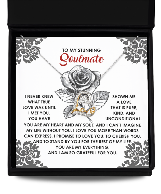 To My Stunning Soulmate - Love Dancing Heart Necklace – A Romantic Gift to Cherish and Celebrate Unconditional Love - Mallard Moon Gift Shop