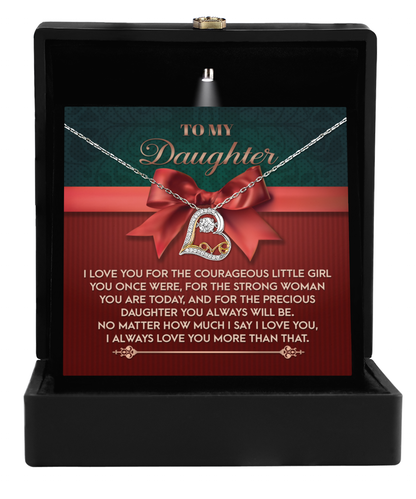 Daughter Gift - You Always Will Be - Love Dancing Heart Pendant Necklace - Mallard Moon Gift Shop