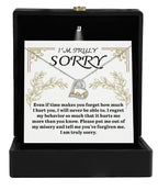 Apology Gift for Girlfriend, Wife, Soulmate - Sorry, It Hurts Me - Love Dancing Heart Pendant Necklace