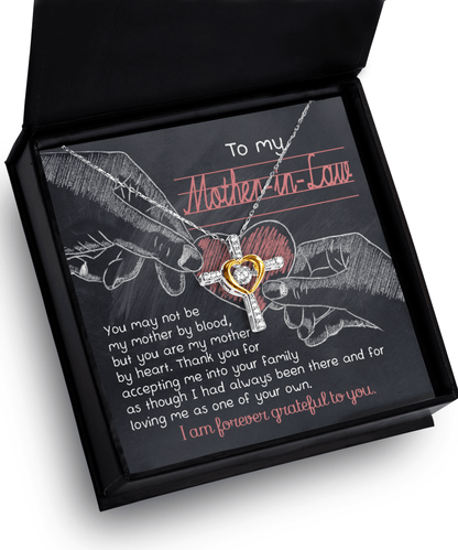 To My Mother-in-Law You are my Mother by Heart Cross Pendant Necklace - Mallard Moon Gift Shop