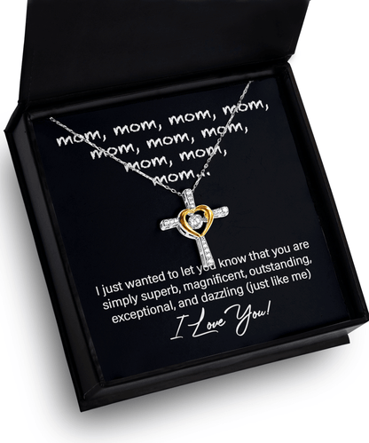 Gift for Mother - Mom You Are Just Like Me Cross Pendant Necklace - Mallard Moon Gift Shop