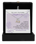 Future Daughter-in-law - You are a Gift to our Family Love Dancing Heart Pendant Necklace Wedding Gift for Bride