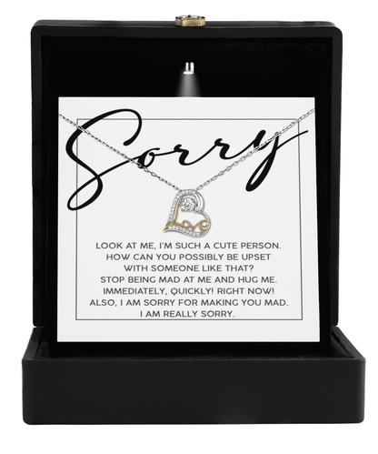 Apology Gift for Girlfriend, Wife, Soulmate - Sorry, Someone Like That - Love Dancing Heart Pendant Necklace - Mallard Moon Gift Shop
