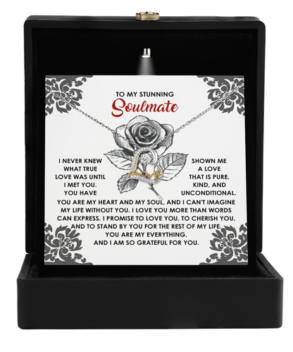 To My Stunning Soulmate - Love Dancing Heart Necklace – A Romantic Gift to Cherish and Celebrate Unconditional Love - Mallard Moon Gift Shop