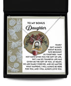 Gift for Bonus Daughter - Gift Of You - Love Dancing Heart Pendant Necklace
