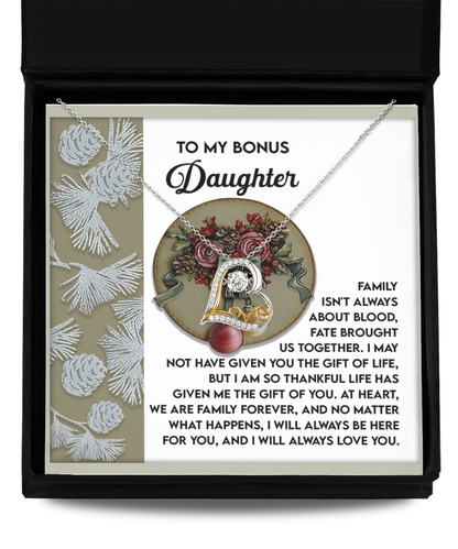 Gift for Bonus Daughter - Gift Of You - Love Dancing Heart Pendant Necklace - Mallard Moon Gift Shop
