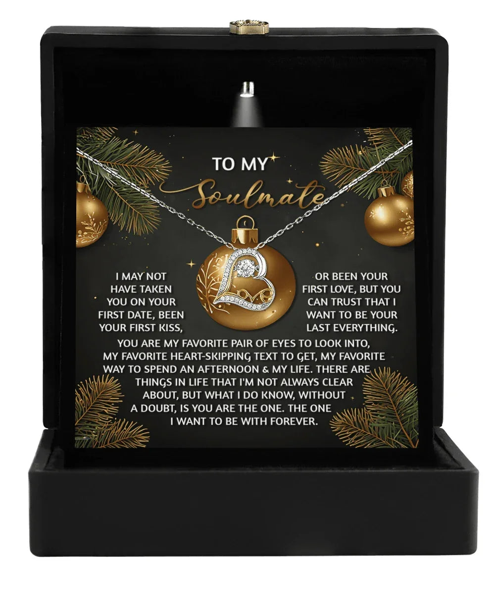 To My Soulmate Without A Doubt You Are The One Christmas Anniversary Heart Pendant Necklace for Wife Girlfriend Jewelry