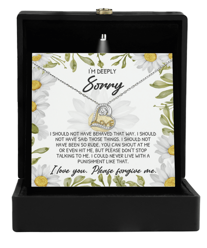 Apology Gift for Girlfriend, Wife, Soulmate - Sorry, Please Don't Stop Talking to Me - Love Dancing Heart Pendant Necklace - Mallard Moon Gift Shop