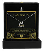 Apology Gift for Girlfriend, Wife, Soulmate - Sorry, Without You - Love Dancing Heart Pendant Necklace