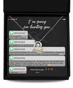 Apology Gift for Girlfriend, Wife, Soulmate - Sorry, Life Without You - Love Heart Pendant Necklace