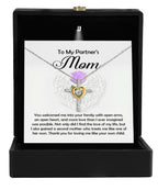 To My Partner's Mom You Welcomed me with Open Arms and an Open Heart Cross Pendant Necklace