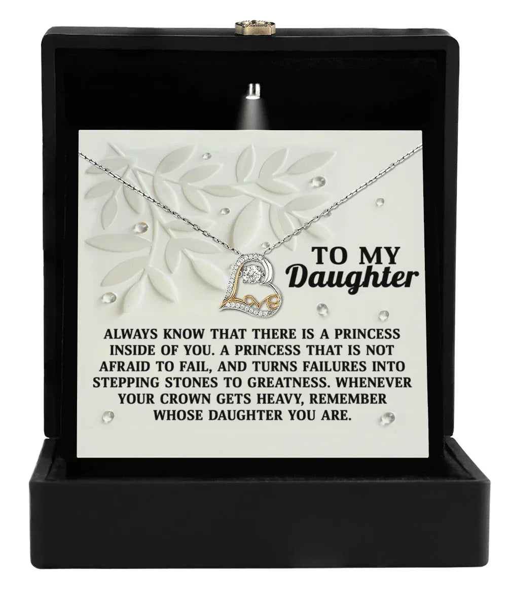 Daughter Birthday, Graduation, Christmas Inspirational Gift - Inside Of You - Love Dancing Heart Pendant Necklace