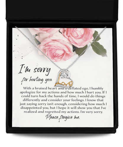Apology Gift - Sorry, Regretted My Actions - Love Dancing Heart Pendant Necklace - Mallard Moon Gift Shop