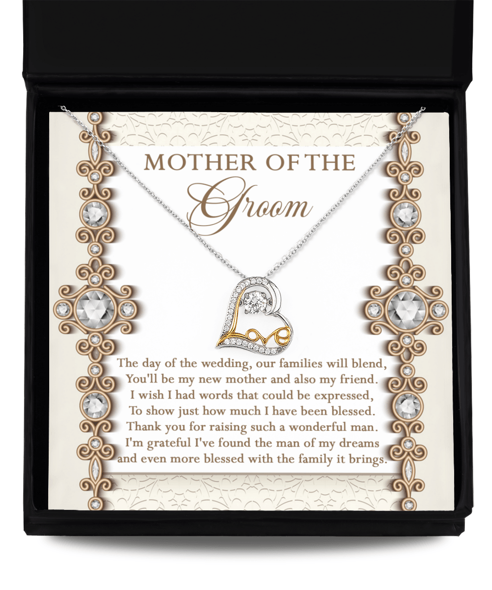 Mother of the Groom Gift New Mother and Friend Love Heart Pendant Necklace - Mallard Moon Gift Shop