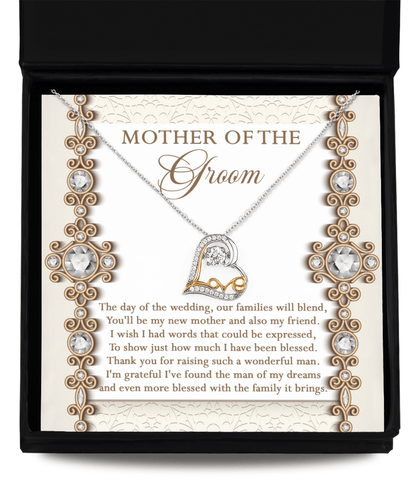 Mother of the Groom Gift New Mother and Friend Love Heart Pendant Necklace - Mallard Moon Gift Shop