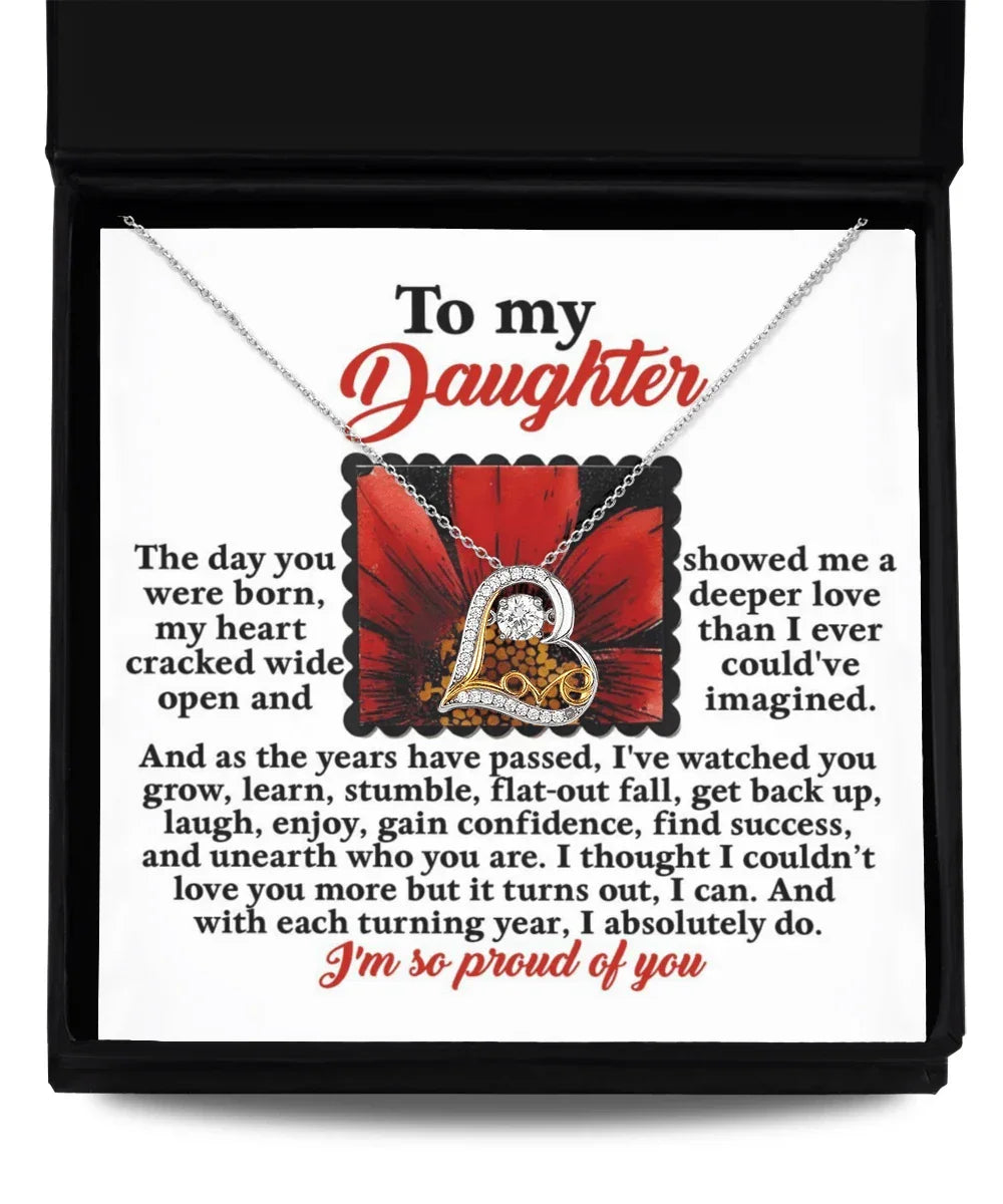 Daughter Birthday, Graduation, Christmas Inspirational Gift - A Deeper Love - Love Dancing Heart Pendant Necklace