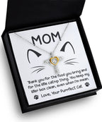 Gift for Cat Mom -Thank you for The Catnip Thing Even When I'm Mean Cross Pendant Necklace