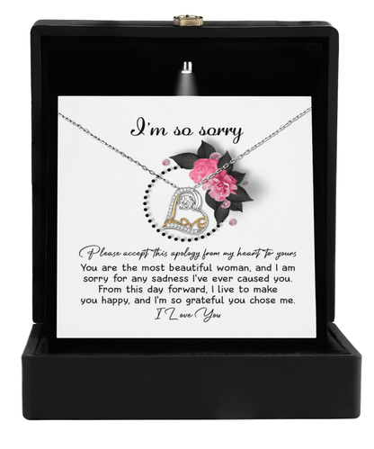 Apology Gift for Girlfriend, Wife, Soulmate - Sorry, Make You Happy - Love Dancing Heart Pendant Necklace - Mallard Moon Gift Shop